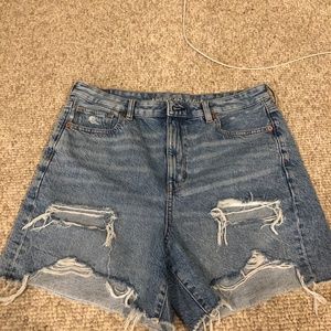 AE denim baggy mom shorts